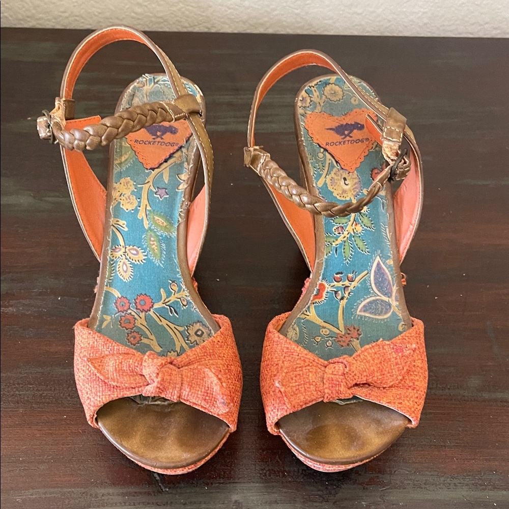 Rocket Dog Women's Coral Wedge Sandals with Bow Size 7